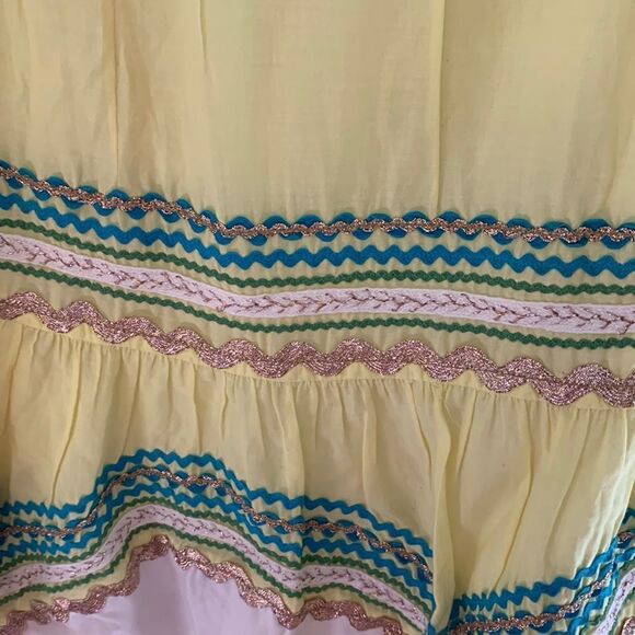 Tibi yellow decorative skirt Fully lined Size 2 - Picture 5 of 11